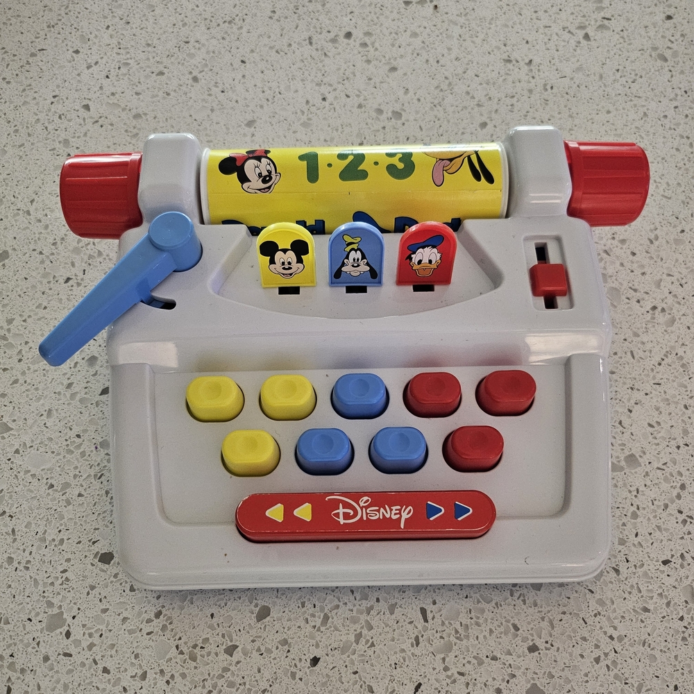 Vintage 1993 Disney Carry Around Type 'N Play Typewriter Toy